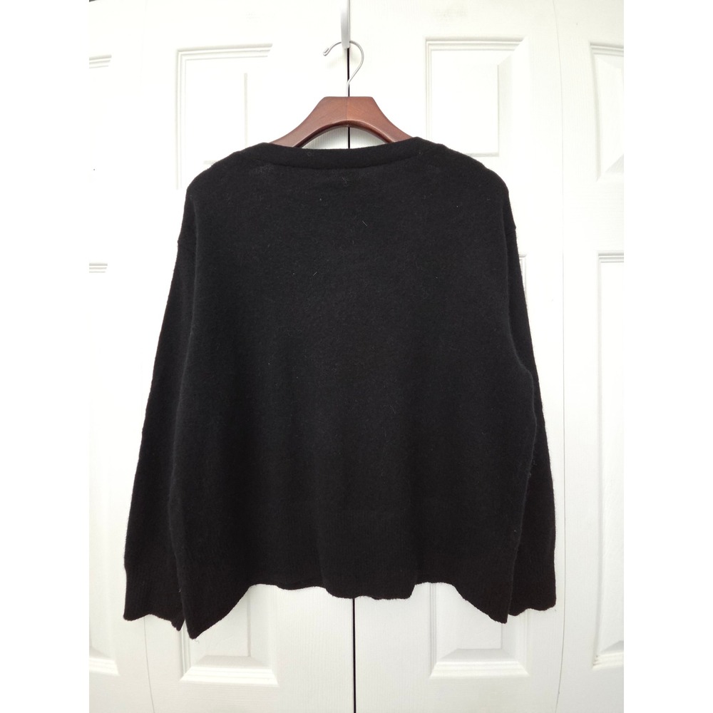 C by Bloomingdale's Cashmere Button Sweater Womens XS Black NWT $218 V11567 - Picture 3 of 6
